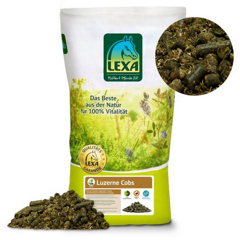Lexa Luzerne Cobs Futtersack & Detailbild Cobs