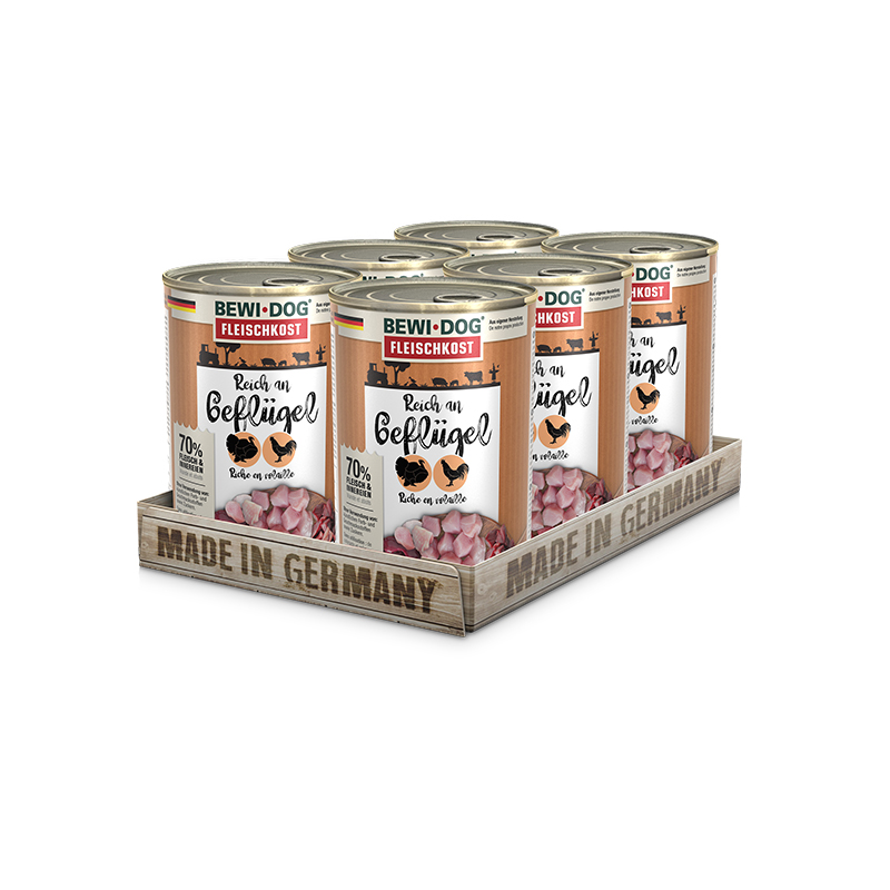 BewiDog Reich an Geflügel 400 g Tray