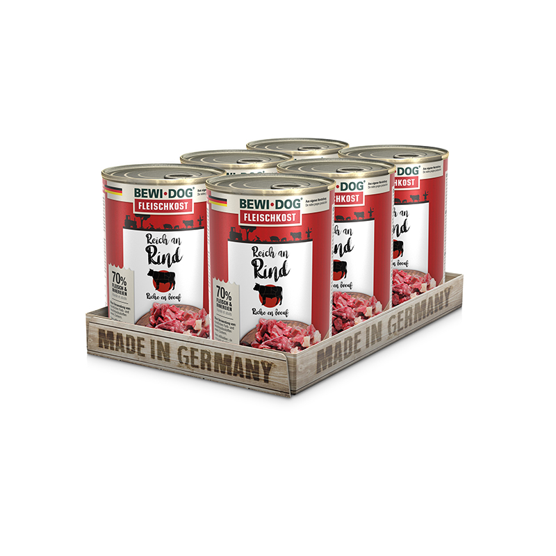 BewiDog Reich an Rind 400 g Tray