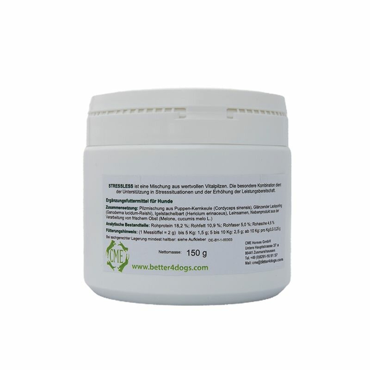 CME Stressless Dog Dose Rückseite
