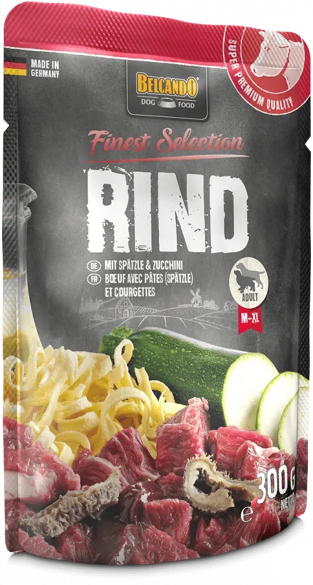 Produktansicht - Belcando - Rind & Spätzle mit Zucchini Frischebeutel