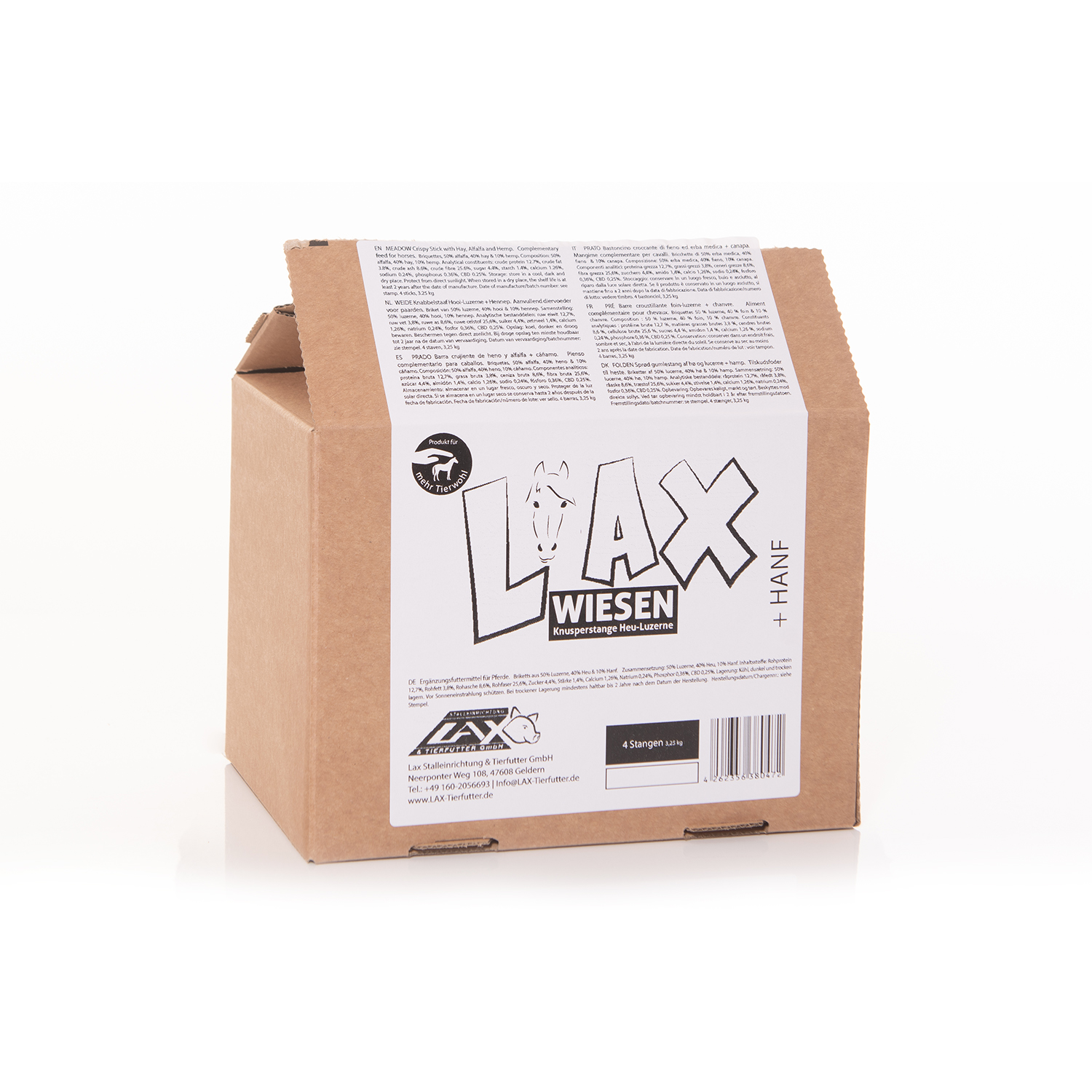 LAX Wiesen Knusperstange Heu + Luzerne + Hanf Karton