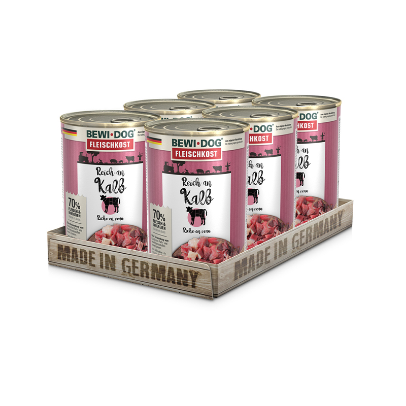 BewiDog Reich an Kalb 400 g Tray