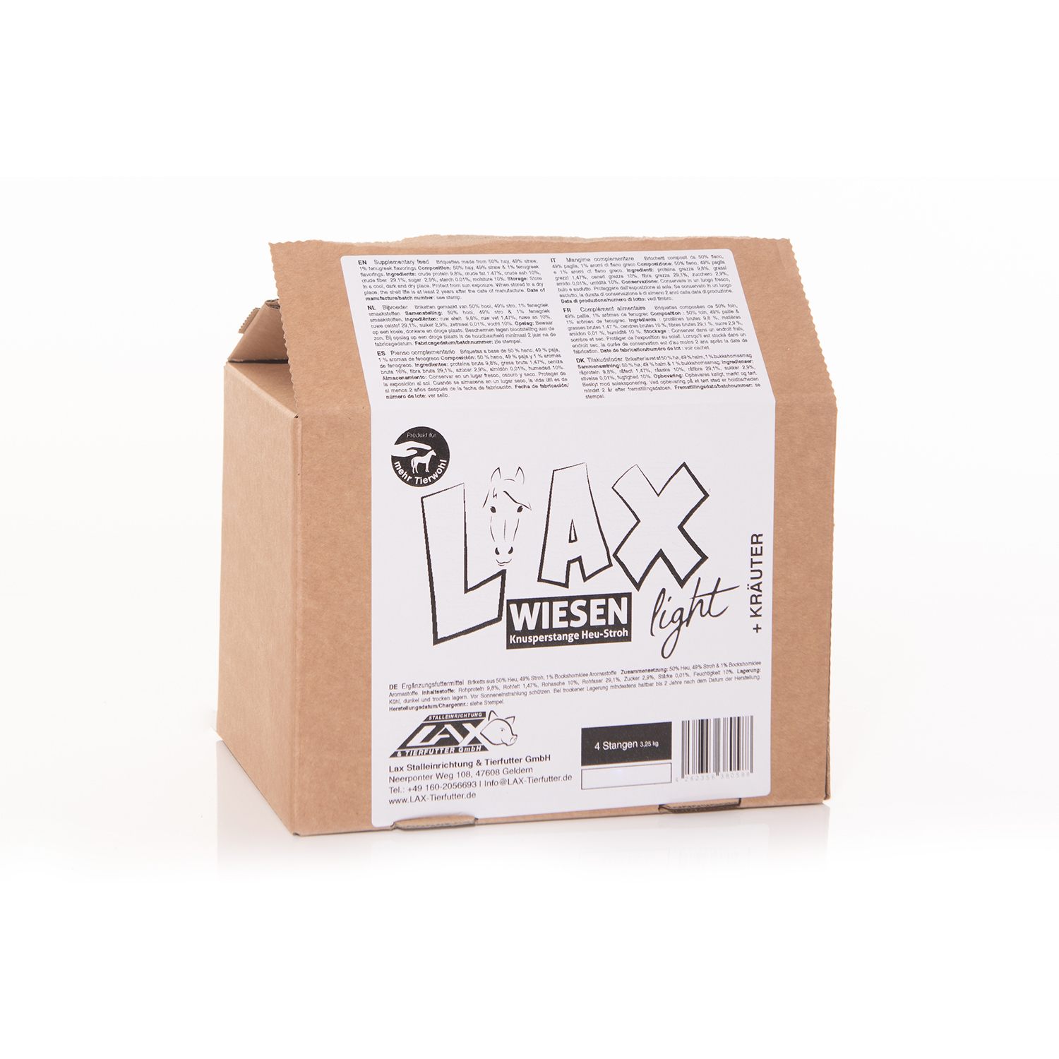 LAX Wiesen Knusperstange light Heu + Stroh + Kräuter Karton