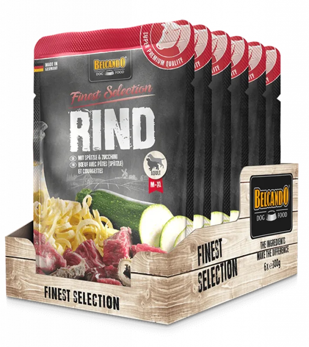 Produktansicht - Belcando - Rind & Spätzle mit Zucchini Frischebeutel