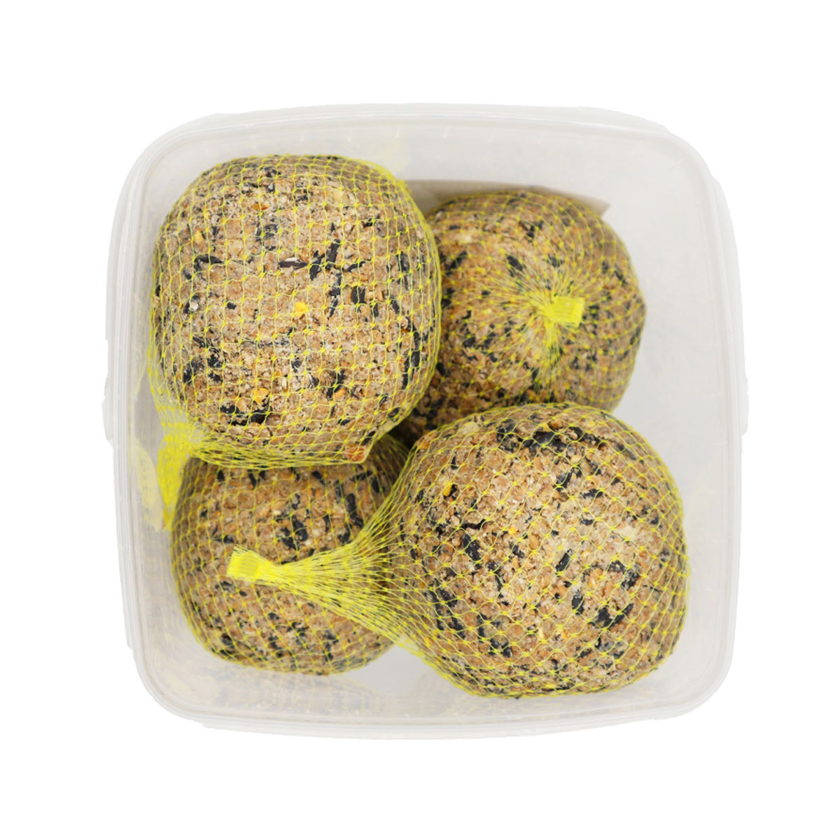 Eggersmann Körnerpick Hühner-Kugel XXL mit Netz im offnen Eimer