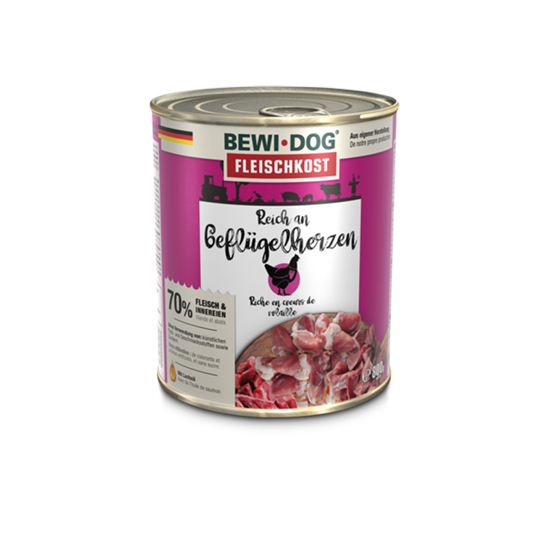 BewiDog Reich an Geflügelherzen 800 g