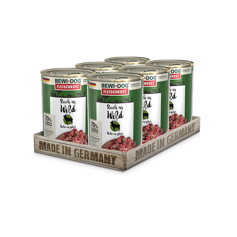 BewiDog Reich an Wild 400 g Tray